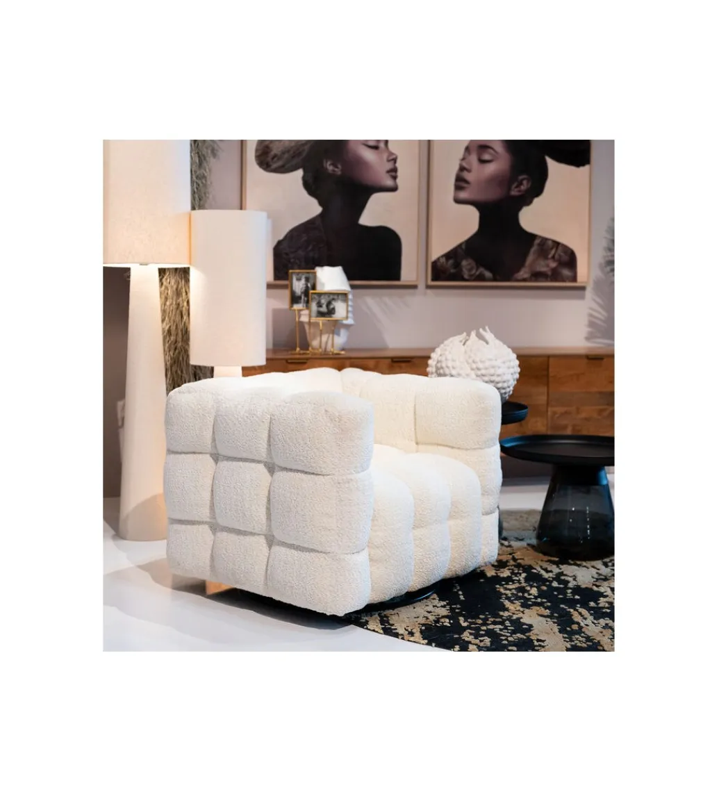 KARE Fotel obrotowy ARMAND 95 cm tapicerowany