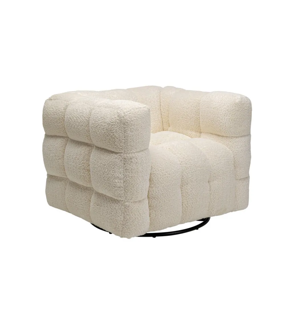 KARE Fotel obrotowy ARMAND 95 cm tapicerowany