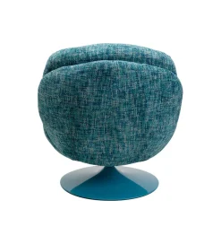 KARE Fotel obrotowy COSY 86 cm niebieski
