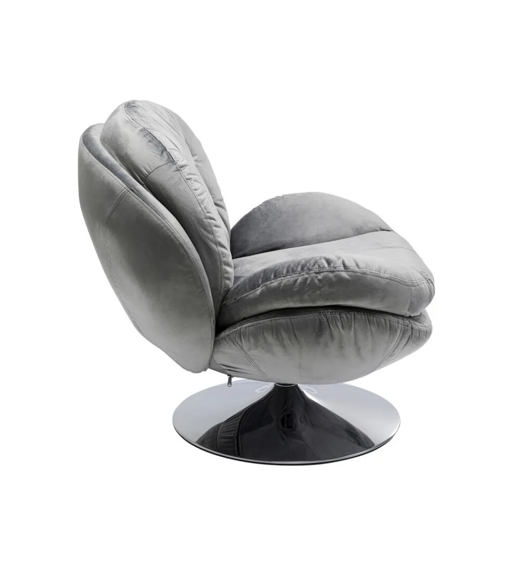 KARE Fotel obrotowy COSY 86 cm szary