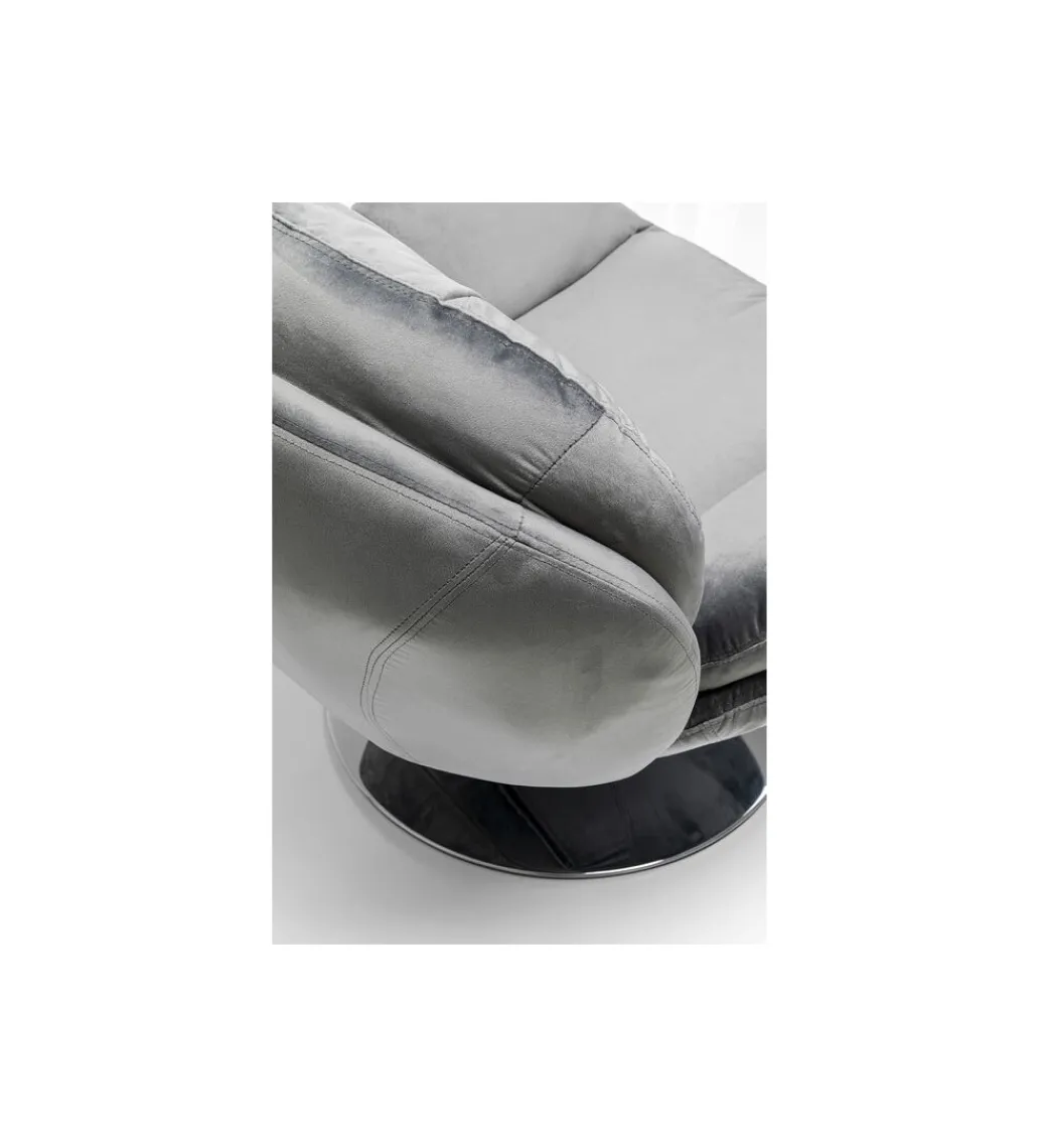 KARE Fotel obrotowy COSY 86 cm szary