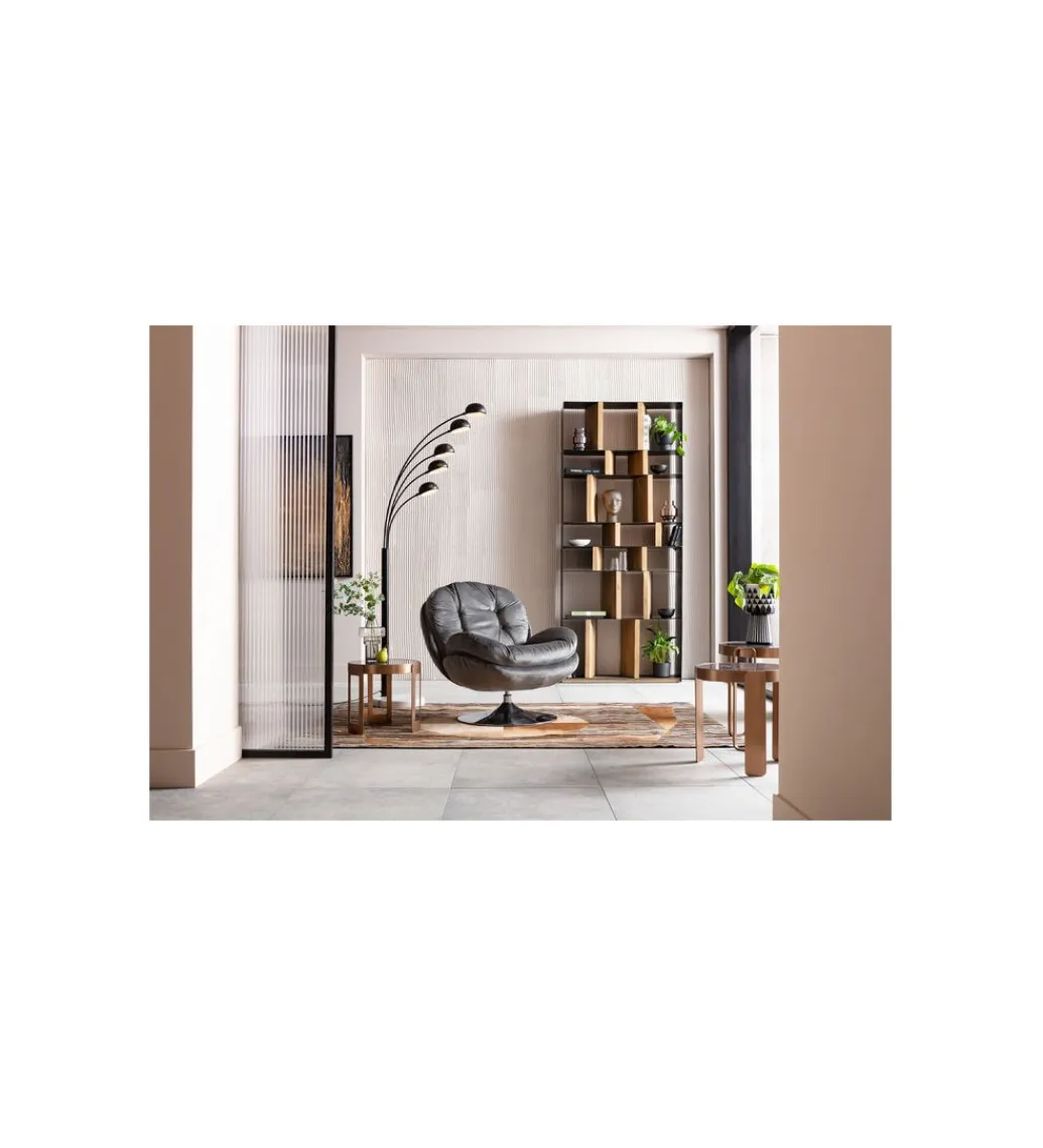 KARE Fotel obrotowy COSY 86 cm szary
