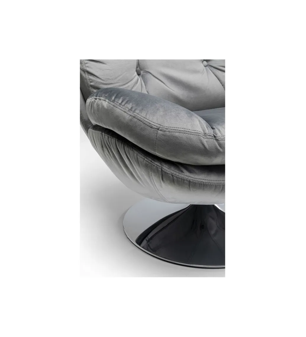 KARE Fotel obrotowy COSY 86 cm szary