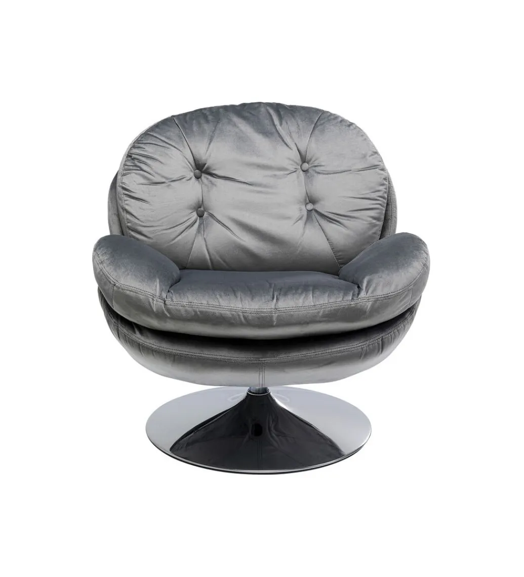 KARE Fotel obrotowy COSY 86 cm szary