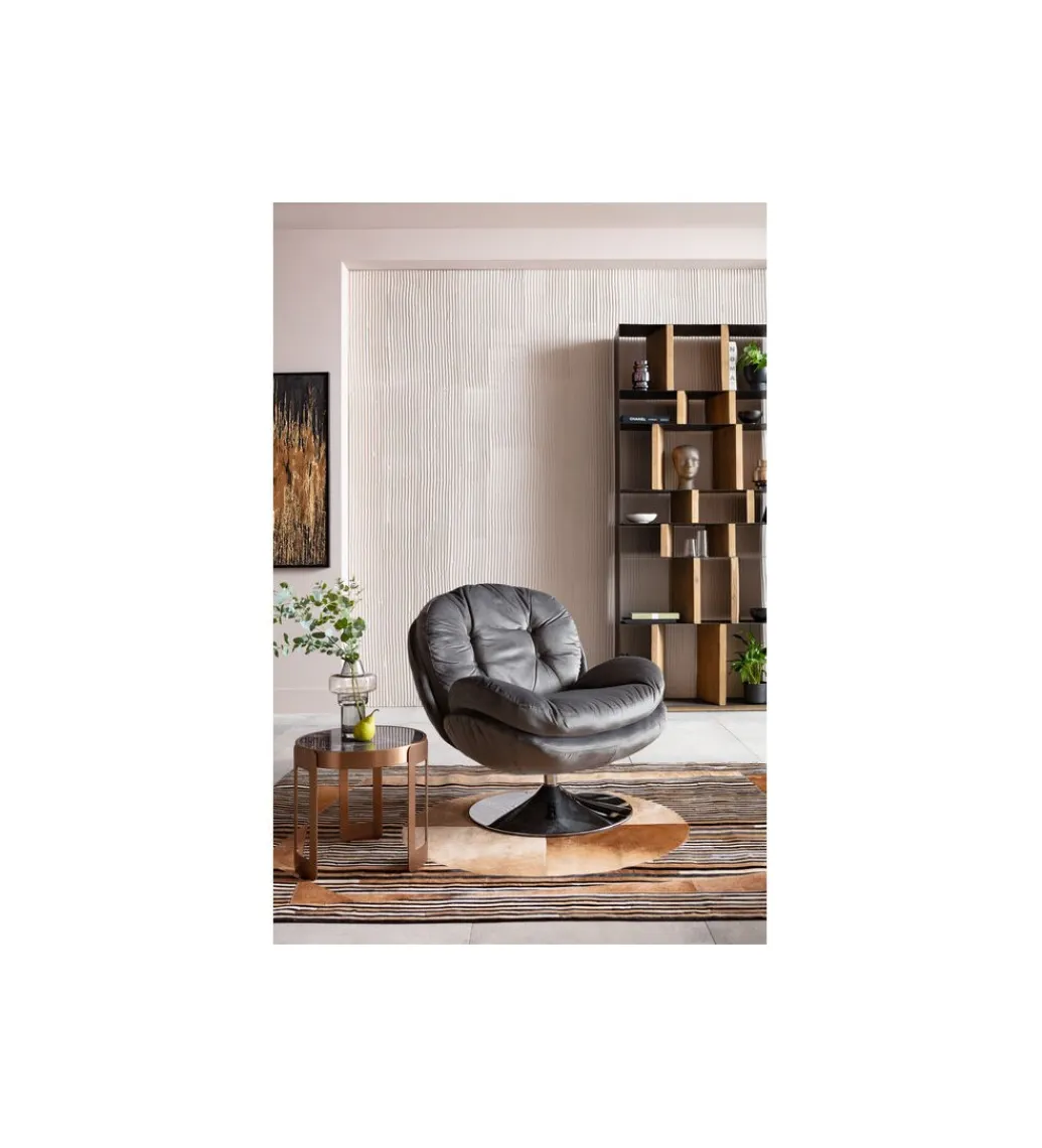 KARE Fotel obrotowy COSY 86 cm szary