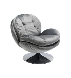 KARE Fotel obrotowy COSY 86 cm szary