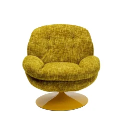 KARE Fotel obrotowy COSY 86 cm żółty