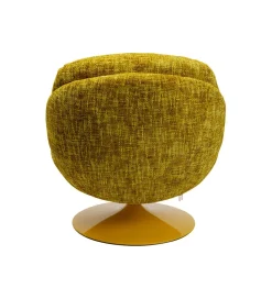 KARE Fotel obrotowy COSY 86 cm żółty