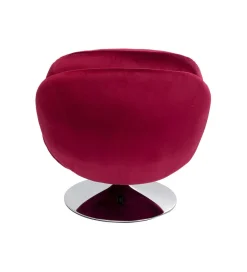 KARE Fotel obrotowy COSY 86 cm wiśniowy