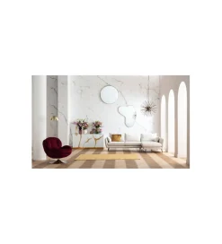KARE Fotel obrotowy COSY 86 cm wiśniowy