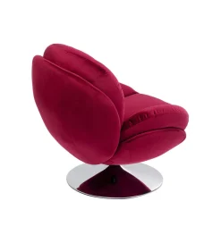KARE Fotel obrotowy COSY 86 cm wiśniowy