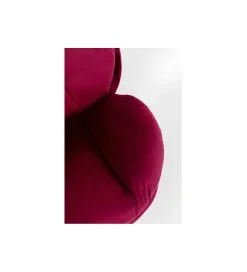 KARE Fotel obrotowy COSY 86 cm wiśniowy
