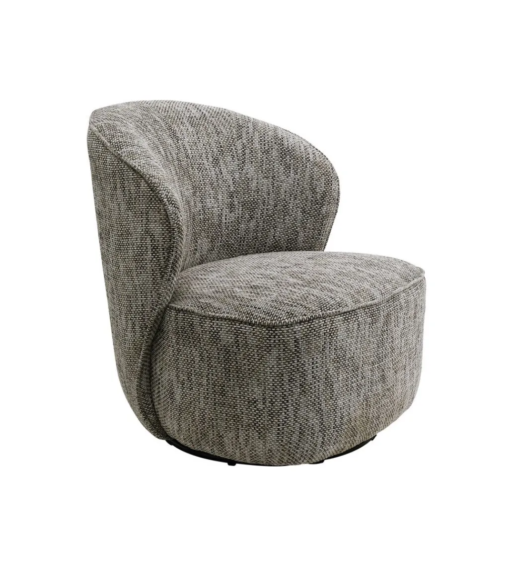 KARE Fotel obrotowy ELLIE 81 cm szary