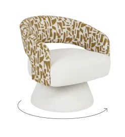 Zona-Design Fotel obrotowy GIRATORIO 72 cm kremowa ochra