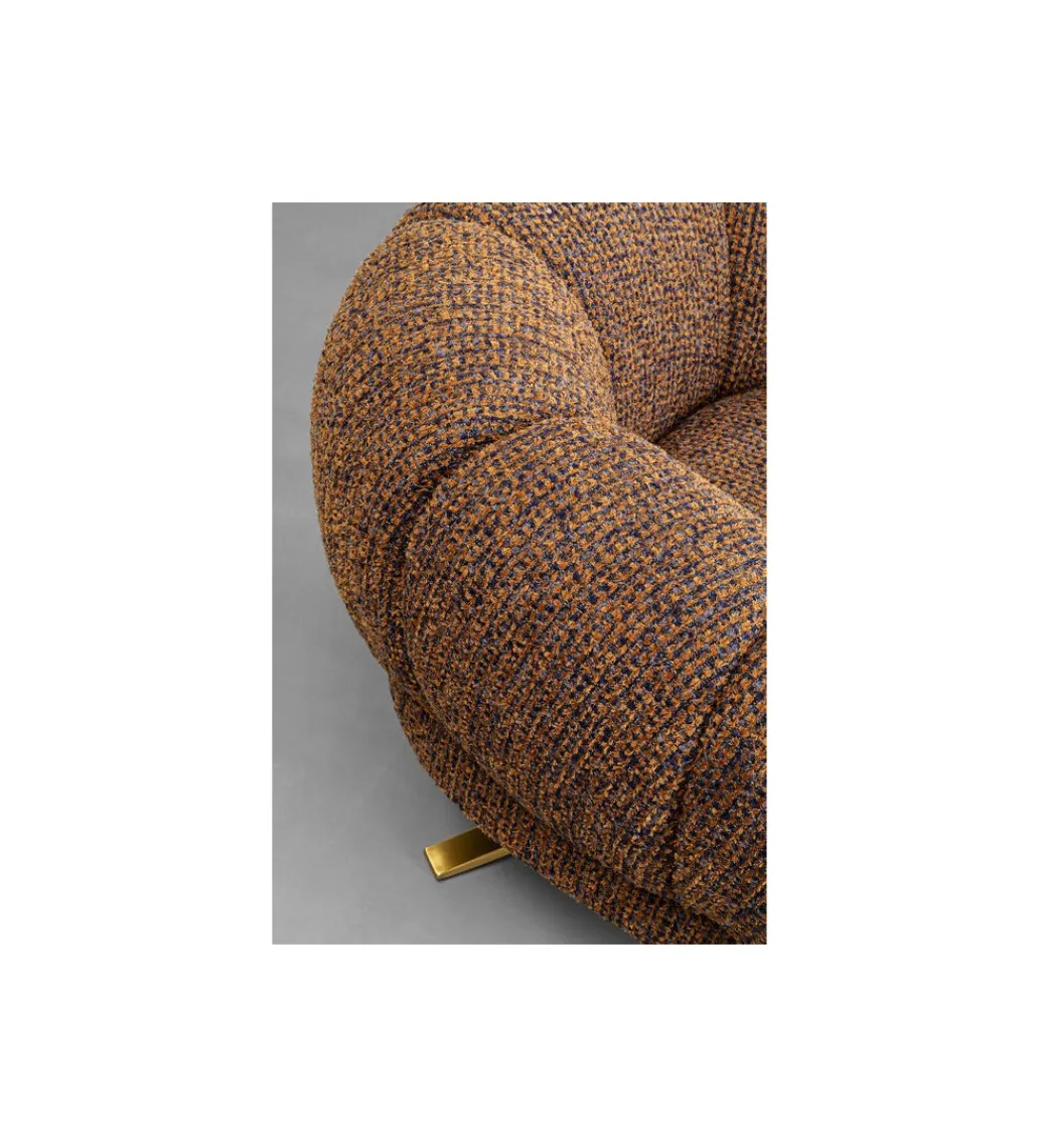 KARE Fotel obrotowy JANNO 68 cm bouclé brązowe