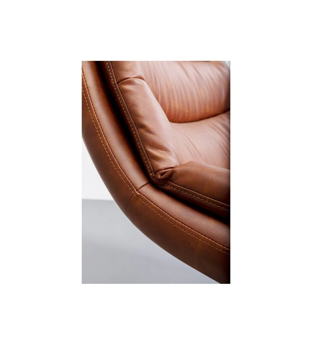 KARE Fotel obrotowy LIDO 87 cm brązowy