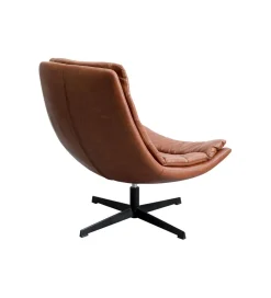 KARE Fotel obrotowy LIDO 87 cm brązowy