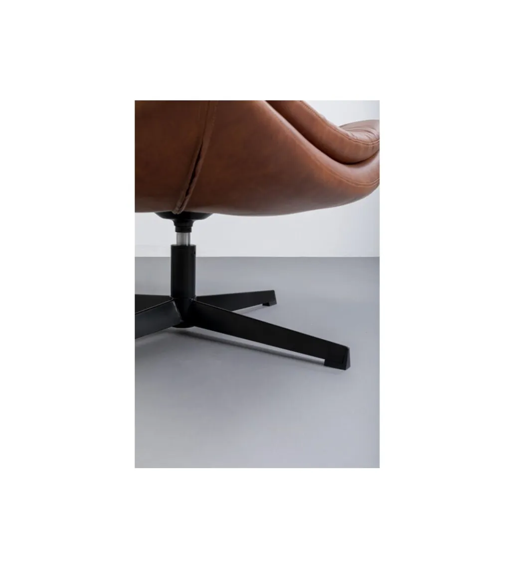 KARE Fotel obrotowy LIDO 87 cm brązowy