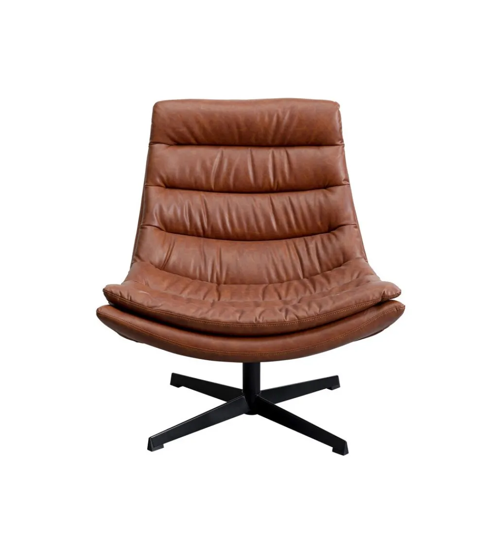 KARE Fotel obrotowy LIDO 87 cm brązowy