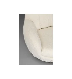 KARE Fotel obrotowy Nube Bouclé 88 cm kremowy