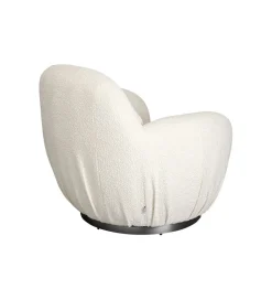 KARE Fotel obrotowy Nube Bouclé 88 cm kremowy
