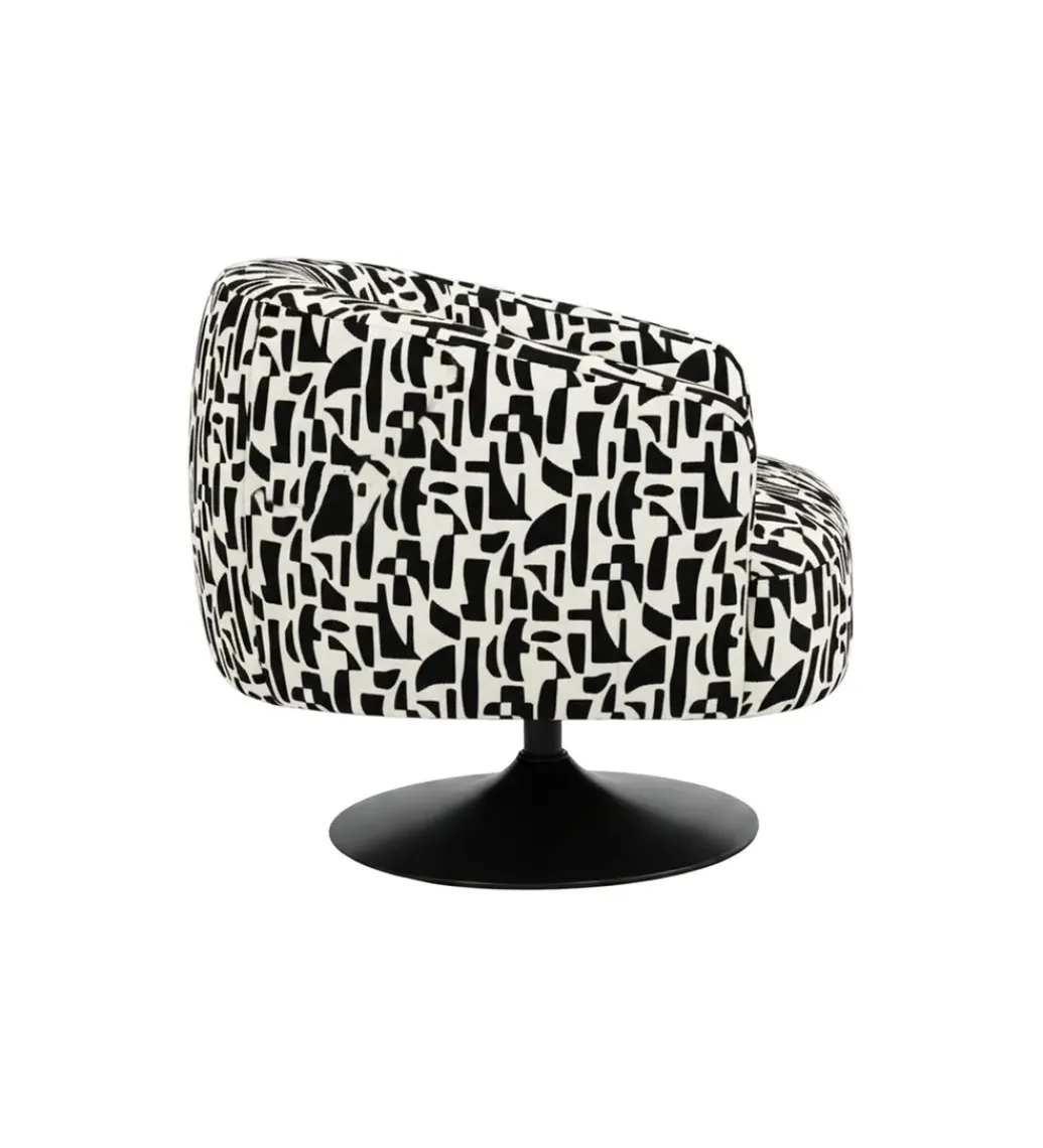 Zona-Design Fotel obrotowy RASANY 73 cm czarnobiały