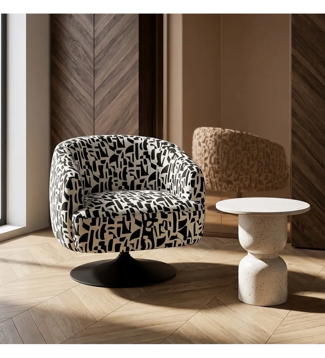 Zona-Design Fotel obrotowy RASANY 73 cm czarnobiały