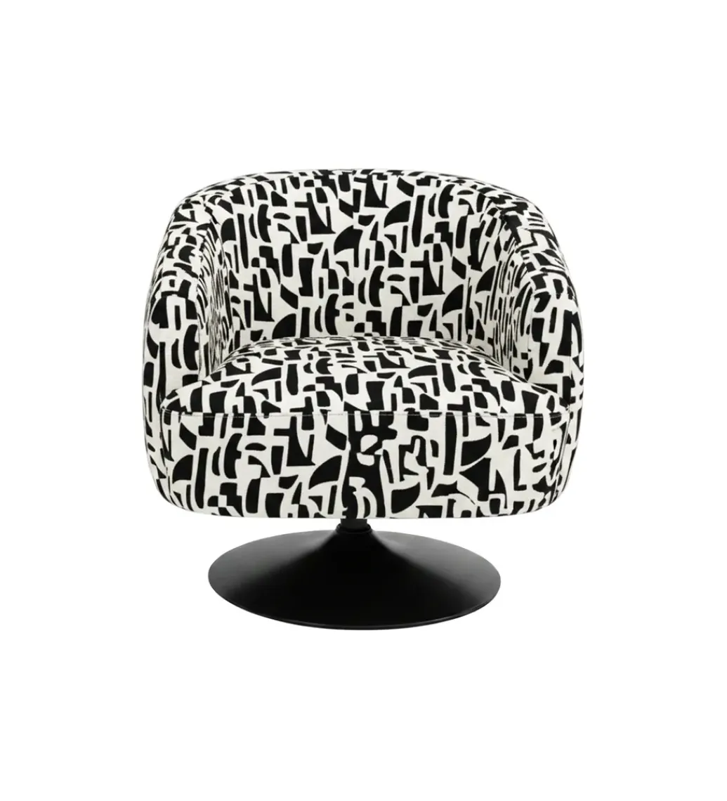 Zona-Design Fotel obrotowy RASANY 73 cm czarnobiały