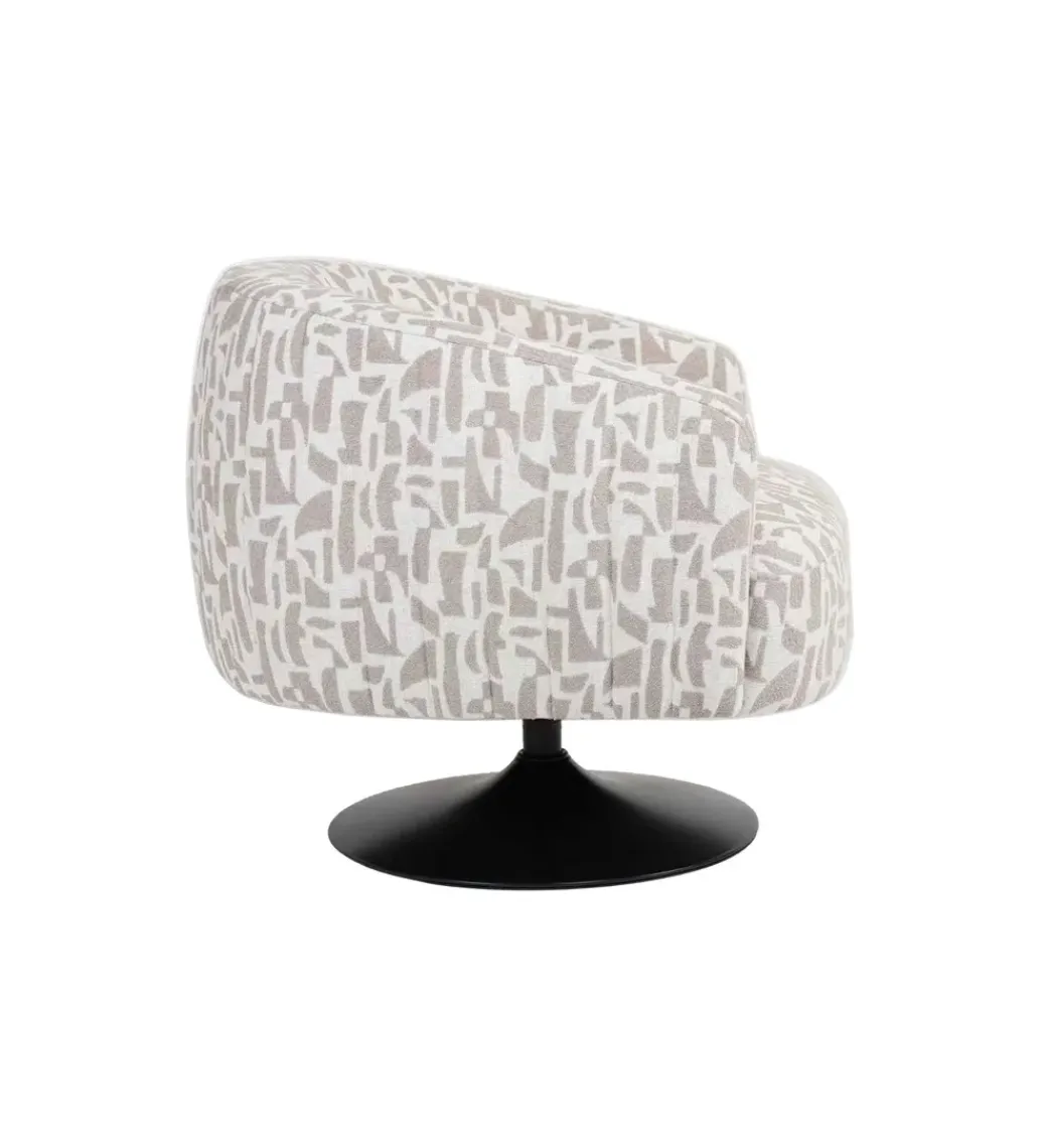 Zona-Design Fotel obrotowy RASANY 73 cm kremowo beżowy