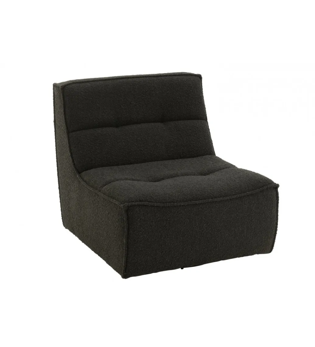 J-Line Fotel obrotowy Swivel Bouclé 83 cm czarny