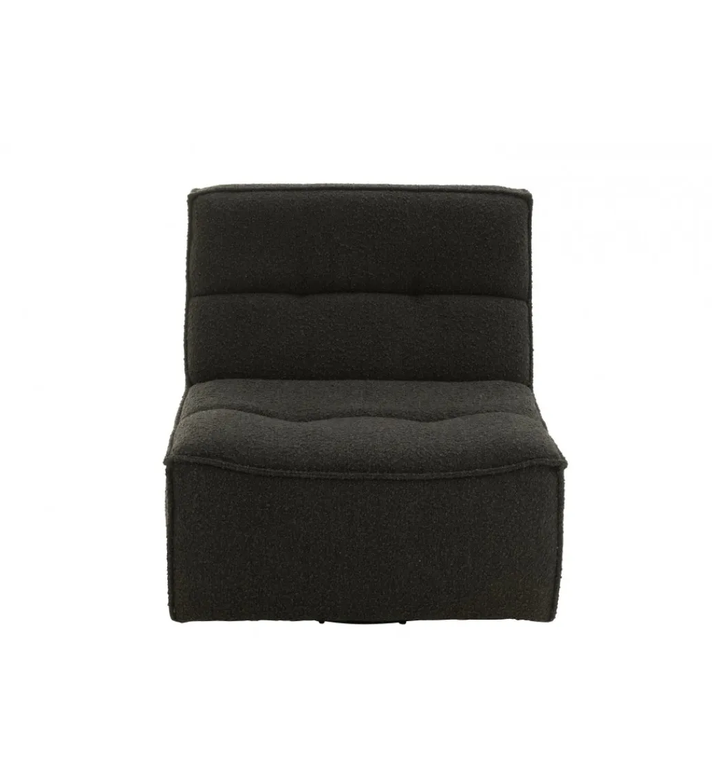 J-Line Fotel obrotowy Swivel Bouclé 83 cm czarny