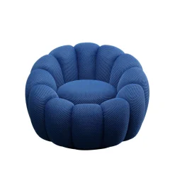 KARE Fotel PEPPO BLOOM 94 cm niebieski
