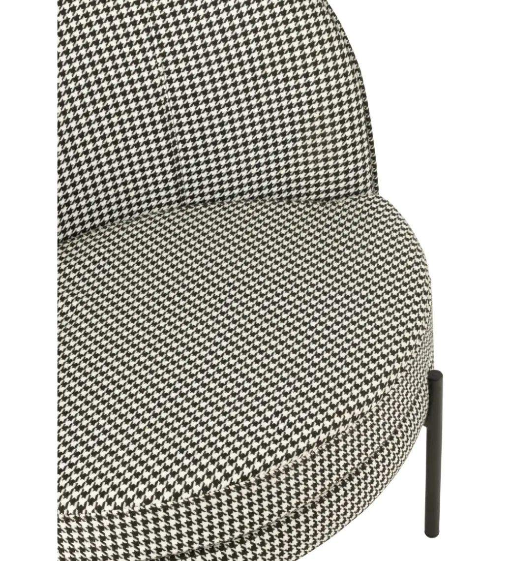 J-Line Fotel PIED DE POULE 70 cm czarnobiały