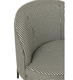 J-Line Fotel PIED DE POULE 70 cm czarnobiały