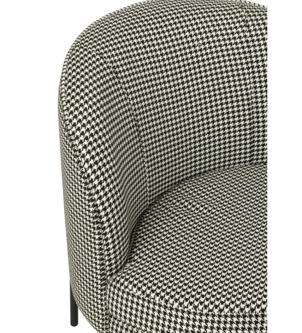 J-Line Fotel PIED DE POULE 70 cm czarnobiały