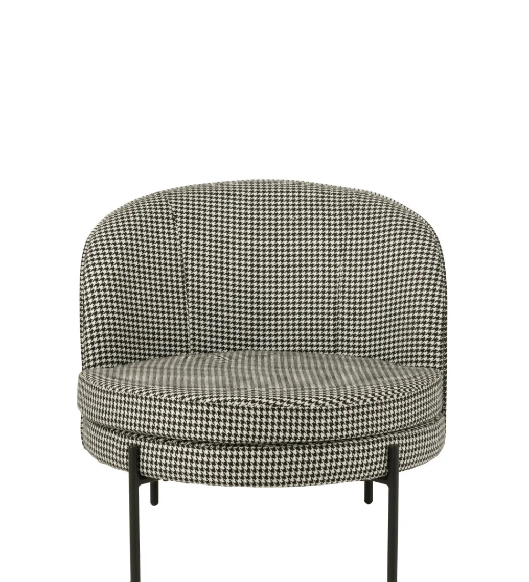 J-Line Fotel PIED DE POULE 70 cm czarnobiały