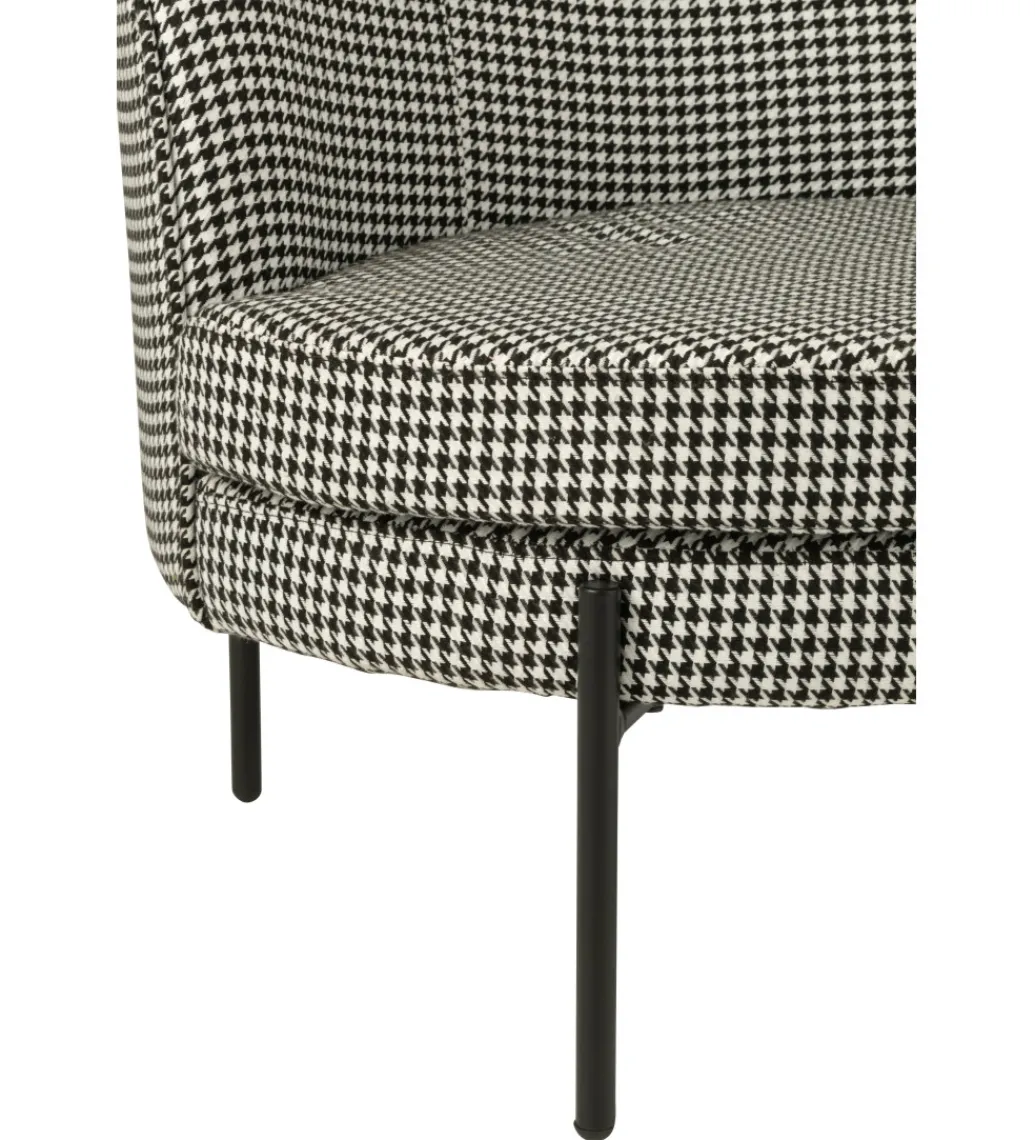 J-Line Fotel PIED DE POULE 70 cm czarnobiały