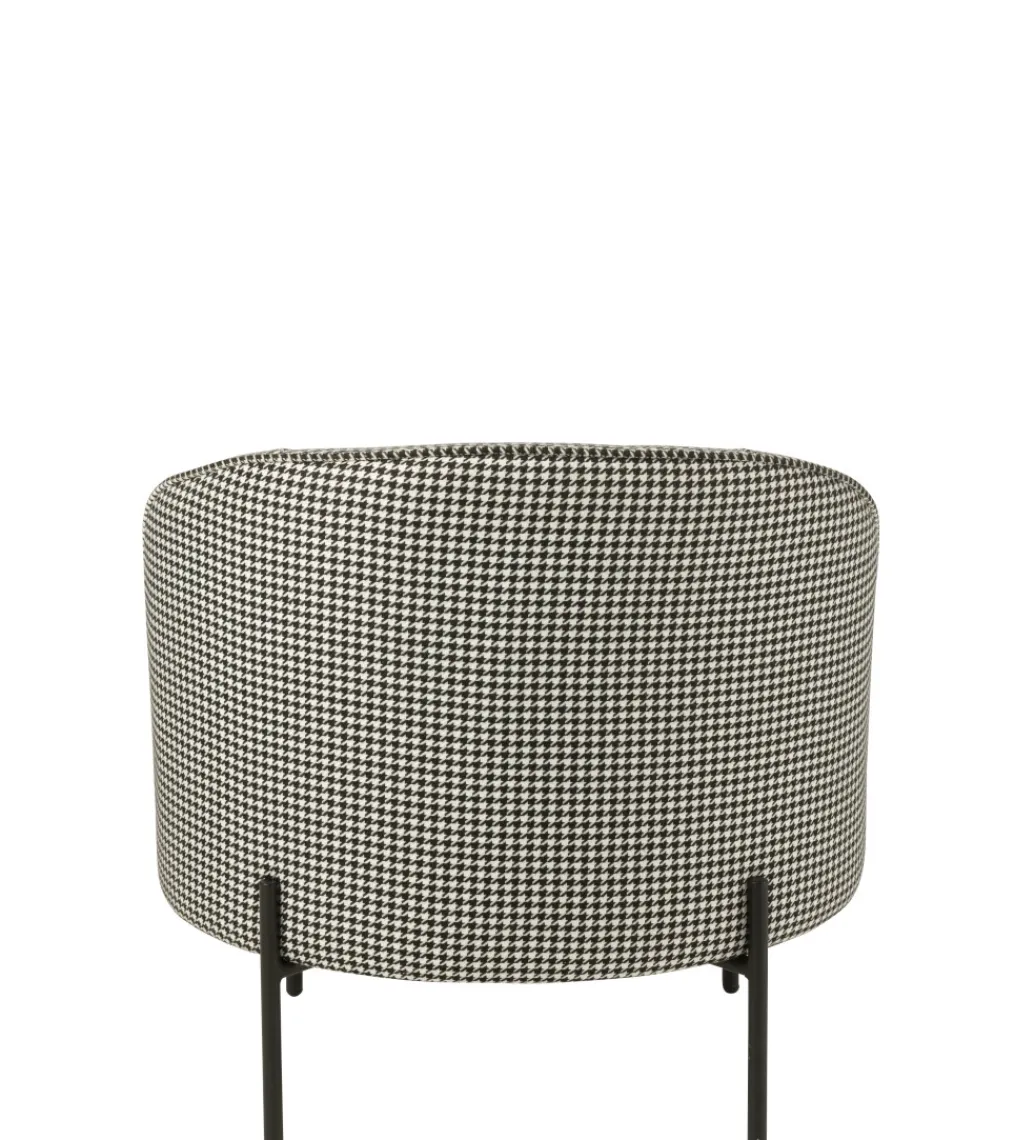 J-Line Fotel PIED DE POULE 70 cm czarnobiały