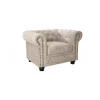 Invicta Interior Fotel ROCHESTER Chesterfield 105 cm beżowy