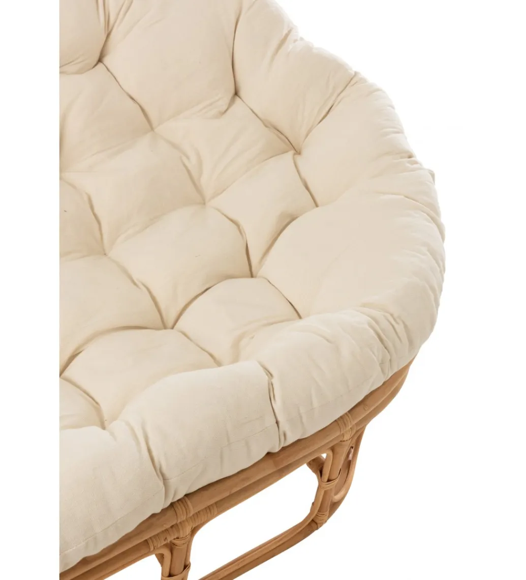 J-Line Fotel RONI Rattanowy 179 cm Naturalny