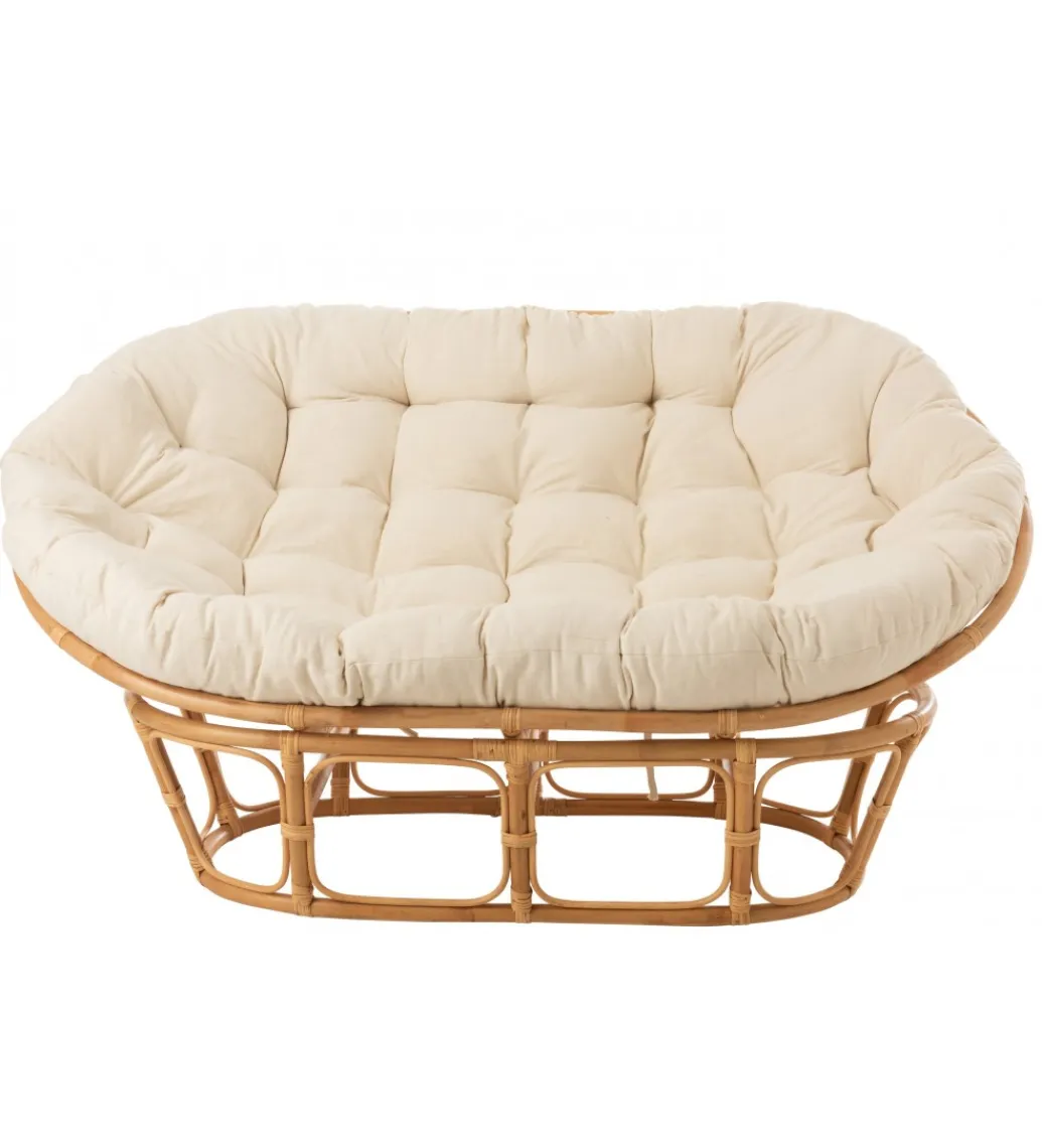 J-Line Fotel RONI Rattanowy 179 cm Naturalny