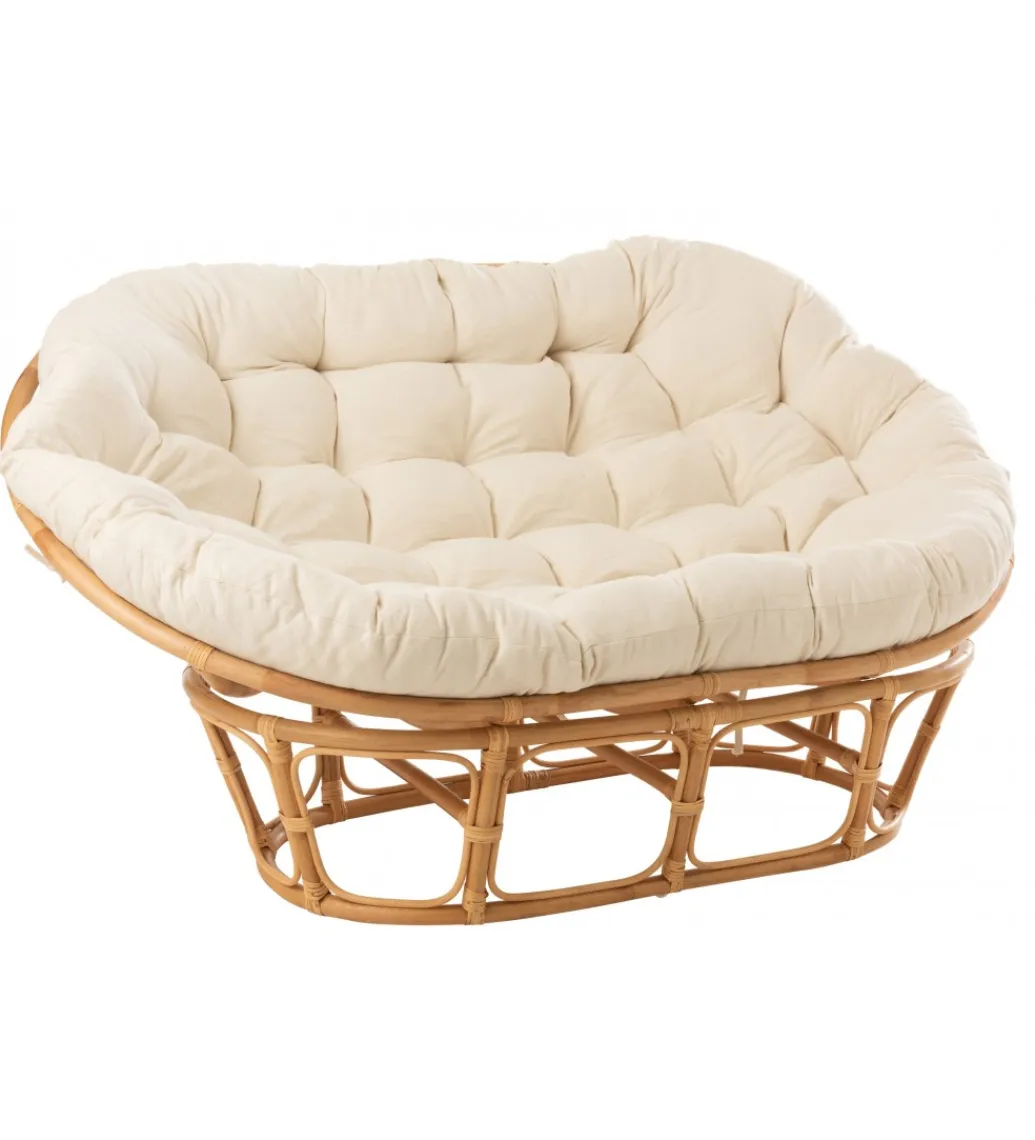 J-Line Fotel RONI Rattanowy 179 cm Naturalny