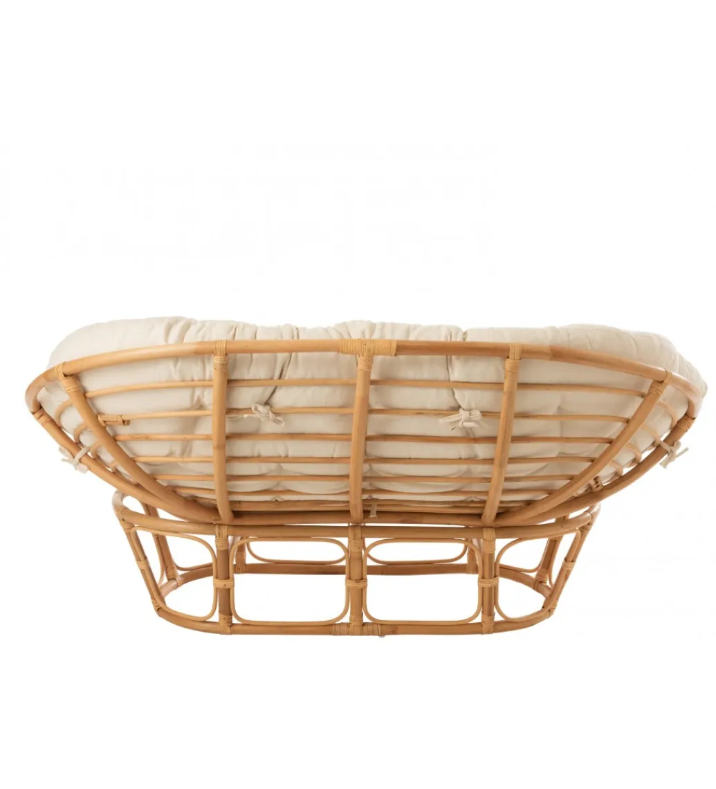 J-Line Fotel RONI Rattanowy 179 cm Naturalny