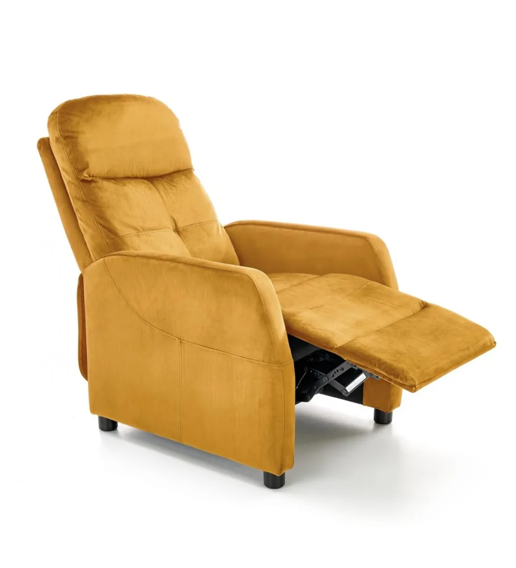 Halmar Fotel rozkładany FELIPE II musztardowy