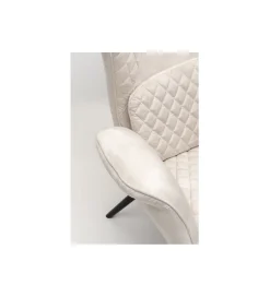 KARE Fotel TUDOR 102 cm welwet kremowy