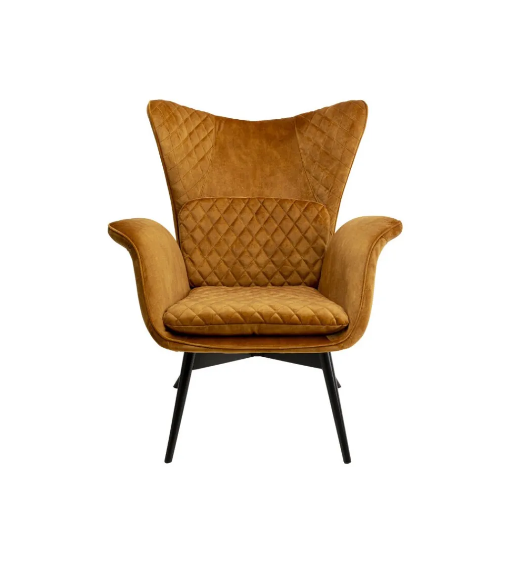 KARE Fotel TUDOR VELVET 102 cm welur złotobrązowy