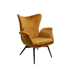 KARE Fotel TUDOR VELVET 102 cm welur złotobrązowy