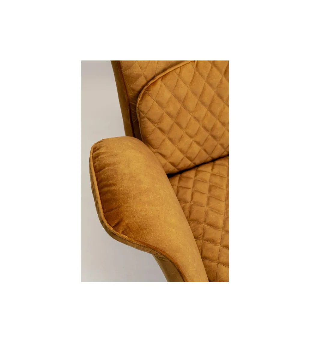 KARE Fotel TUDOR VELVET 102 cm welur złotobrązowy