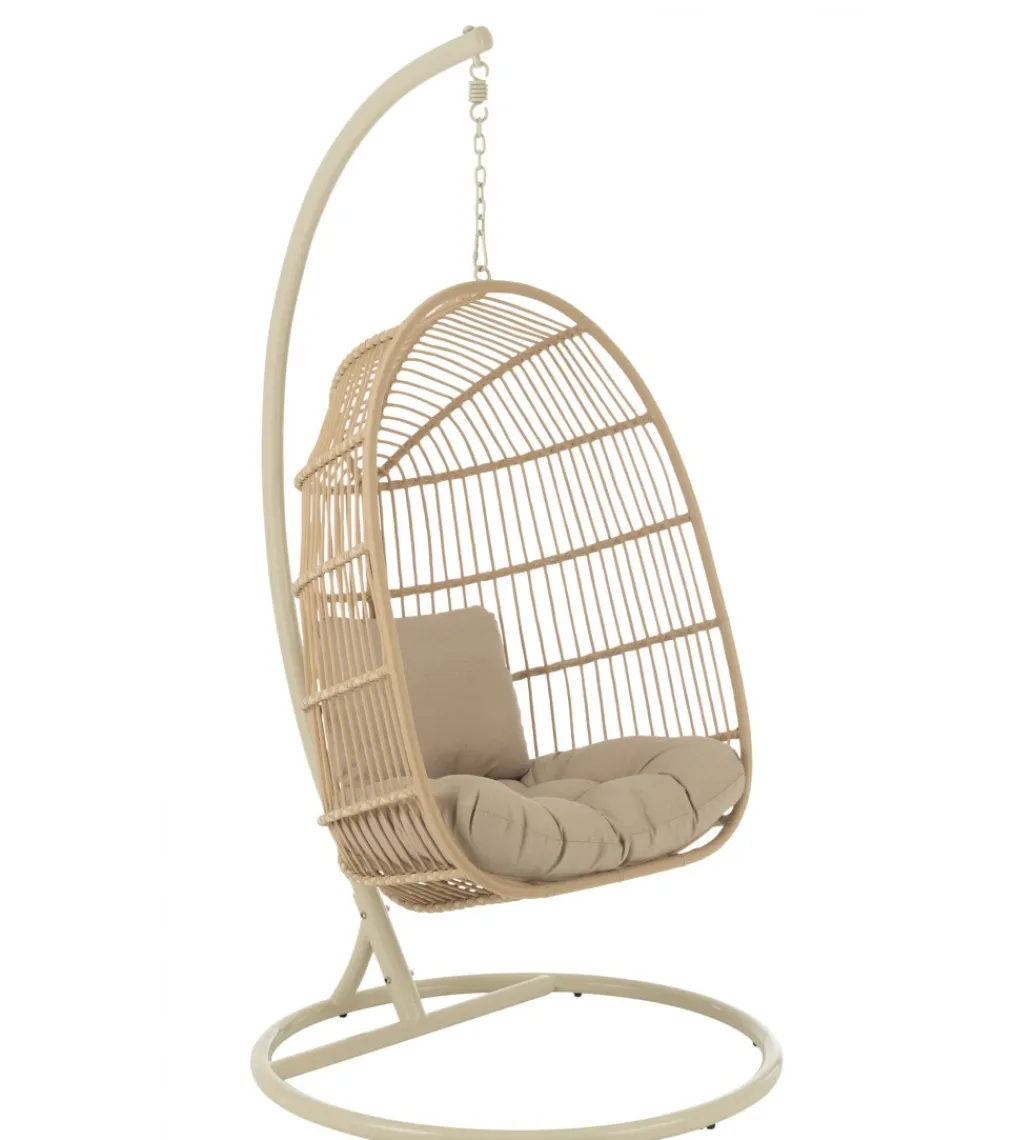 J-Line Fotel wiszący EGGA 195 cm beżowy