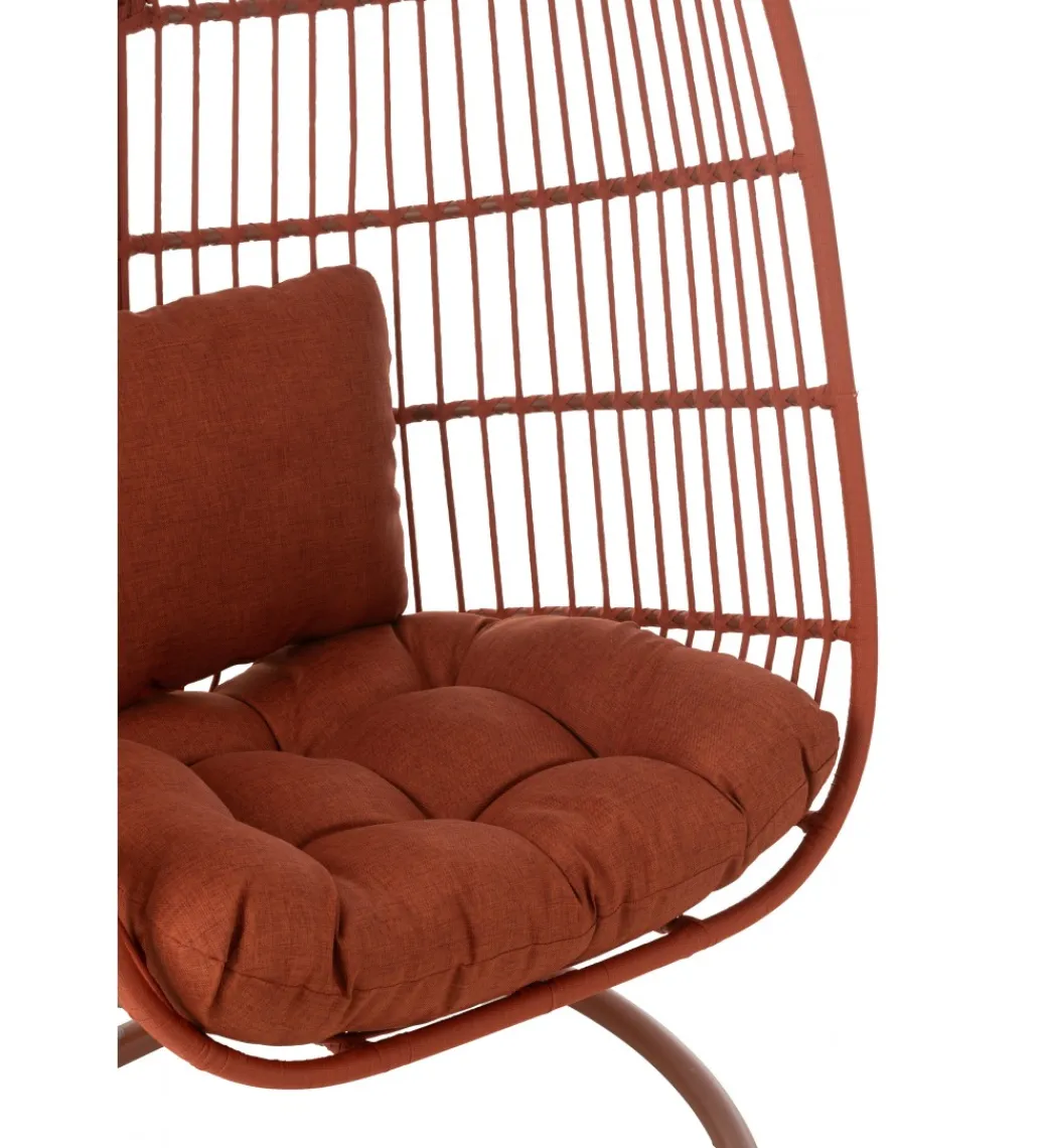 J-Line Fotel wiszący EGGA 195 cm czerwony